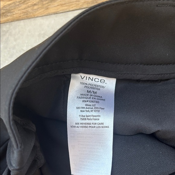 Vince Mid Rise Tapered Pull On Pants Women's Elegant Black Trousers | M - Picture 8 of 8